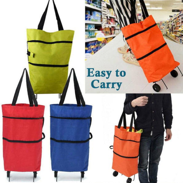 Folding Cart Bags Trolley Shopping Bag For Travel Luggage 3