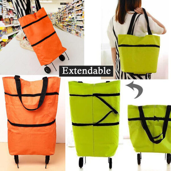 Folding Cart Bags Trolley Shopping Bag For Travel Luggage 9