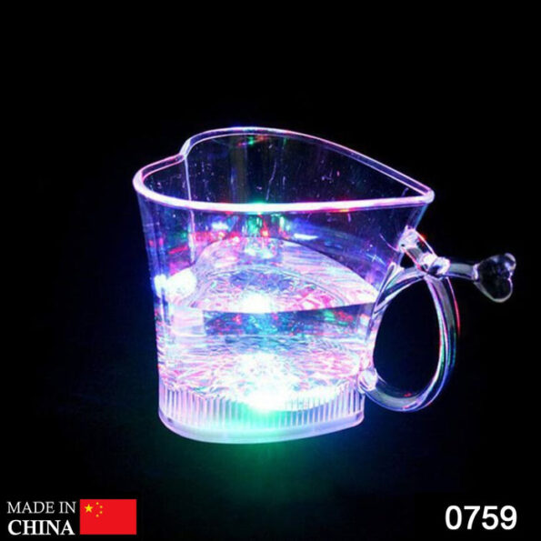 Heart Shape Activated Blinking Led Glass Cup 2