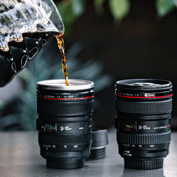 Plastic Camera Lens Stainless Steel Coffee Mug 3