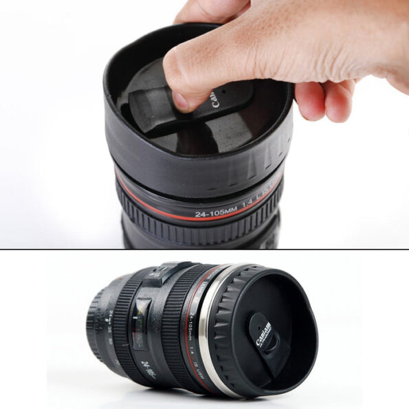 Plastic Camera Lens Stainless Steel Coffee Mug 4
