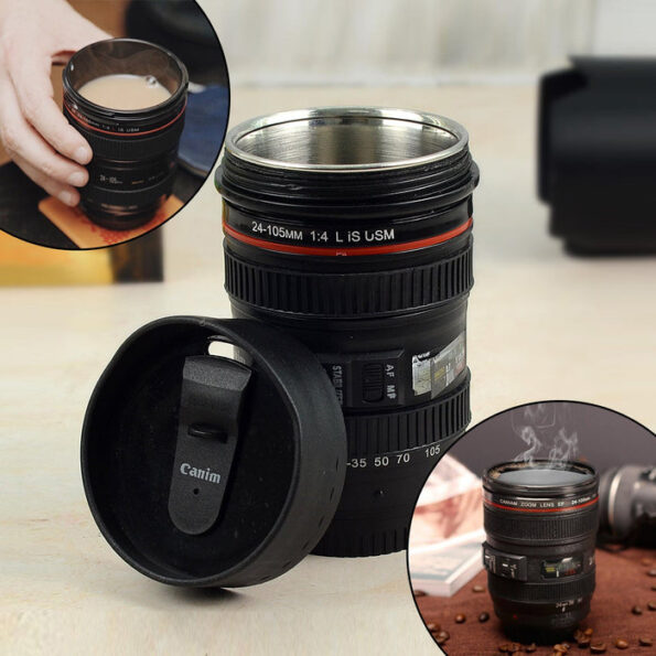 Plastic Camera Lens Stainless Steel Coffee Mug 5