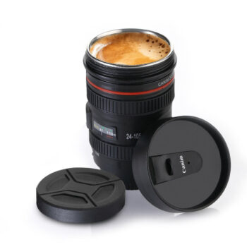 Plastic Camera Lens Stainless Steel Coffee Mug