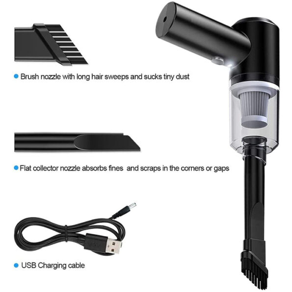 Vacuum Cleaner Dust Collection  2 in 1 Car Vacuum Cleaner 120W High-Power Handheld Wireless Vacuum Cleaner Home Car Dual-use Portable USB Rechargeable 6