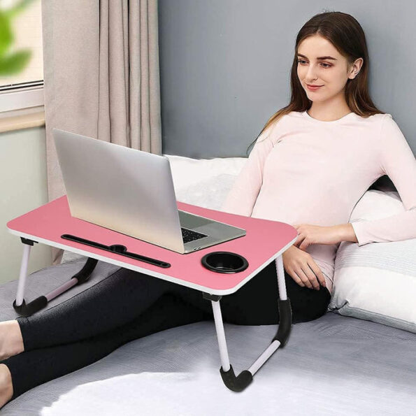 Multi-Purpose Laptop Desk for Study and Reading with Foldable Non-Slip Legs Reading Table Tray , Laptop Table ,Laptop Stands, Laptop Desk, Foldable Study Laptop Table ( PINK ) 6