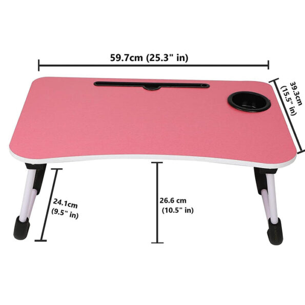 Multi-Purpose Laptop Desk for Study and Reading with Foldable Non-Slip Legs Reading Table Tray , Laptop Table ,Laptop Stands, Laptop Desk, Foldable Study Laptop Table ( PINK ) 5