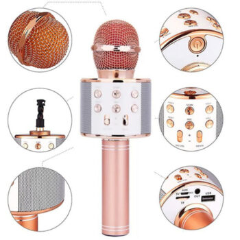 Wireless Bluetooth Recording Condenser Handheld Microphone Bluetooth Speaker Audio Recording Karaoke with Mic (Multicolor 1 Pc) 1