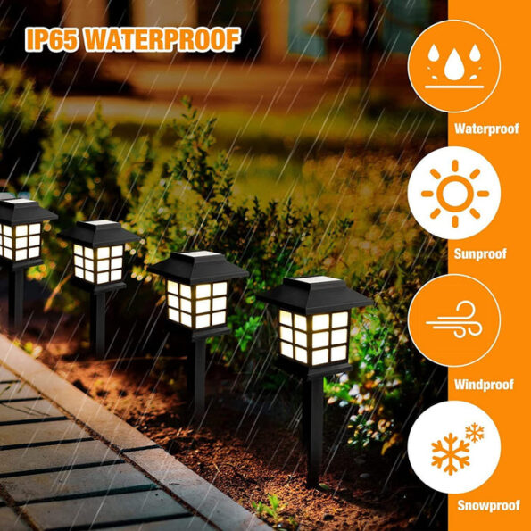 Solar Garden Lights, Outdoor Solar Landscape Lights, Waterproof Outdoor Solar Lights Walkway for Patio, Lawn, Yard, and Landscape (Pack of 2) 3