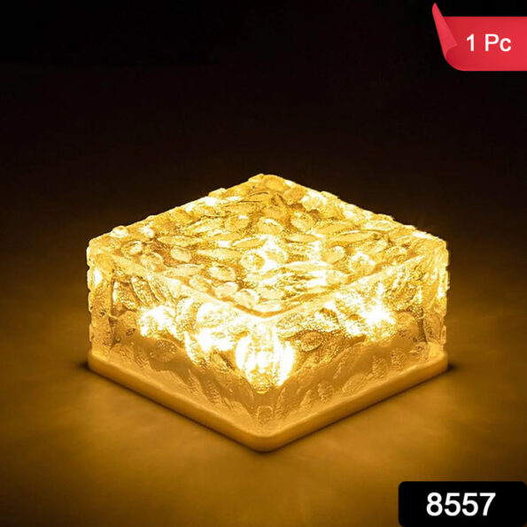 Solar Ice Cube Shaped Garden Light, Ice Cube Shaped Garden Warm Light Outdoor Solar Garden Decorative Lights for Walkway Pathway Backyard Christmas Decoration Parties 2
