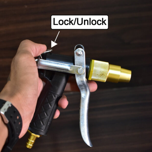 Durable Gold Color Trigger Hose Nozzle Water Lever Spray 7