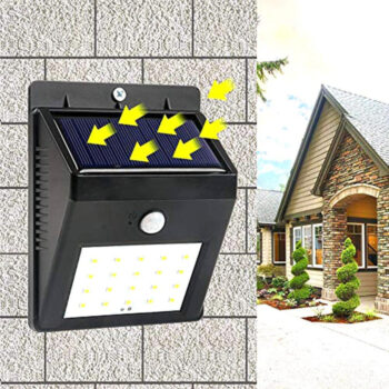 Solar Security LED Night Light for Home Outdoor / Garden Wall (Black) (30-LED Lights) 1