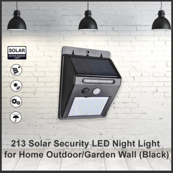Solar Security LED Night Light for Home Outdoor / Garden Wall (Black) (30-LED Lights) 3