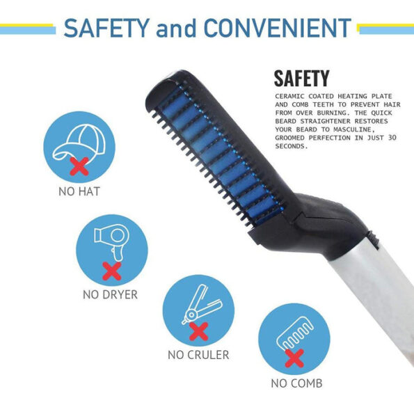 Men’s Beard and Hair Curling Straightener (Modelling Comb) 4