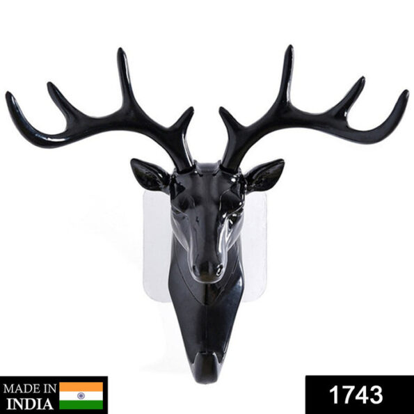 Deer Head Self Adhesive Wall Door Hook Hanger 2