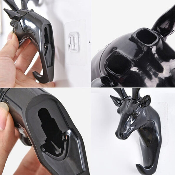Deer Head Self Adhesive Wall Door Hook Hanger 8