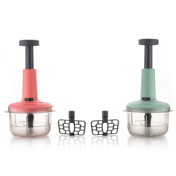 2in1 push chopper 800ml Stainless Steel Blade Quick & Powerful Manual Hand Held Food Chopper to Chop & Cut Fruits, Vegetables, Herbs, Onions for Salsa, Salad 4