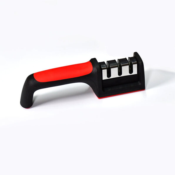 Manual Red Knife Sharpener 3 Stage Sharpening Tool for Ceramic Knife and Steel Knives. 4