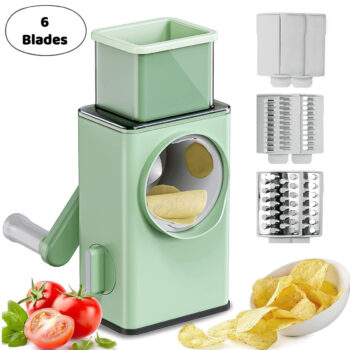 Stainless Steel Vegetable Chopper with 6 Blades – Kitchen Mandoline Slicer