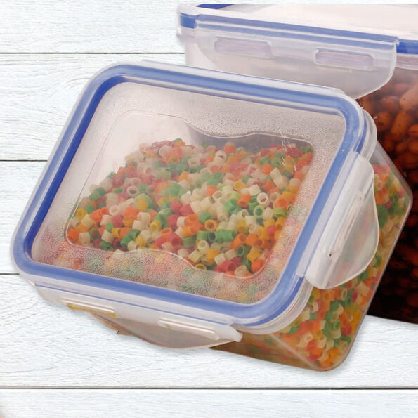 Classics Rectangular Plastic Airtight Food Storage Containers with Leak Proof Locking Lid Storage container set of 3 Pc( Approx Capacity 500ml,1000ml,1500ml, Transparent) 5