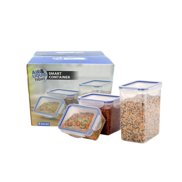 Classics Rectangular Plastic Airtight Food Storage Containers with Leak Proof Locking Lid Storage container set of 3 Pc( Approx Capacity 500ml,1000ml,1500ml, Transparent) 4