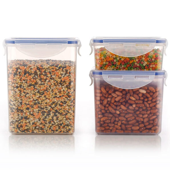 Rectangle Food Storage Containers: Airtight, Leak-Proof Lids (3-Pack, Clear ABS) 7