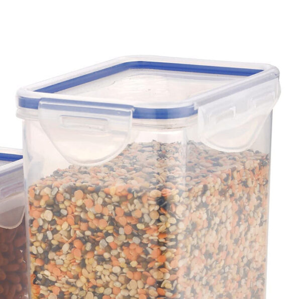 Rectangle Food Storage Containers: Airtight, Leak-Proof Lids (3-Pack, Clear ABS) 4