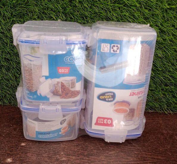Rectangle Food Storage Containers: Airtight, Leak-Proof Lids (3-Pack, Clear ABS) 8