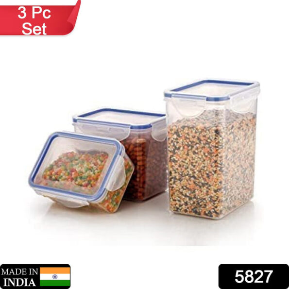 Rectangle Food Storage Containers: Airtight, Leak-Proof Lids (3-Pack, Clear ABS) 2