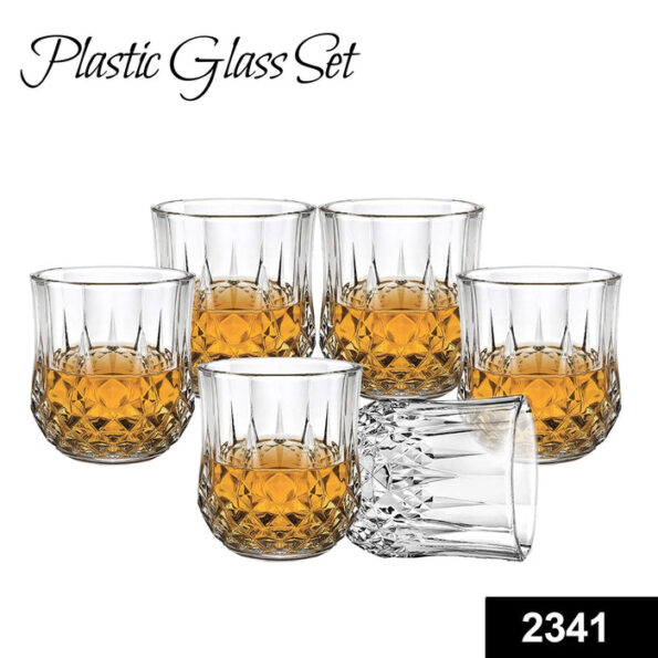 Heavy unbreakable Stylish look fully Transparent Glasses Set 250 ml (6pcs) 2