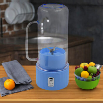 Portable Electric Juicer With Handle & Straw, USB Rechargeable 6 Stainless Steel Blades (500 ML) 1