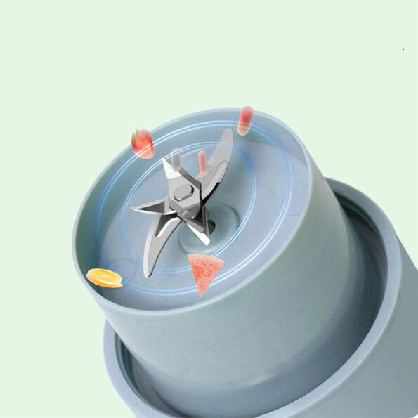 Portable Electric Juicer With Handle & Straw, USB Rechargeable 6 Stainless Steel Blades (500 ML) 3