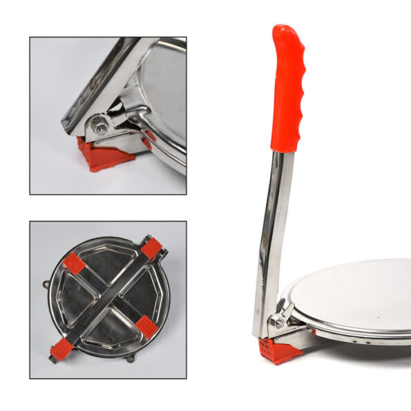 PURI PRESS MAKER – STAINLESS STEEL PURI MAKER PRESS MACHINE – ROTI CHAPATI PRESSER FOR HOME -KHAKHRA- PURI MAKER PRESS MACHINE WITH HANDLE, MANUAL PURI MAKER (MEDIUM) 3