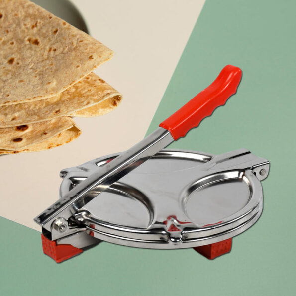 PURI PRESS MAKER – STAINLESS STEEL PURI MAKER PRESS MACHINE – ROTI CHAPATI PRESSER FOR HOME -KHAKHRA- PURI MAKER PRESS MACHINE WITH HANDLE, MANUAL PURI MAKER (MEDIUM) 6