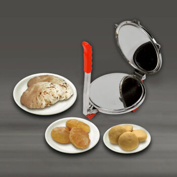 PURI PRESS MAKER – STAINLESS STEEL PURI MAKER PRESS MACHINE – ROTI CHAPATI PRESSER FOR HOME -KHAKHRA- PURI MAKER PRESS MACHINE WITH HANDLE, MANUAL PURI MAKER (MEDIUM)