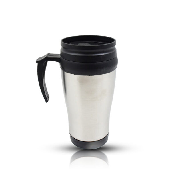 Stainless Steel Vacuum Glass Insulated Glass Coffee Cups (With Lid & Handle / 1 pc) 5