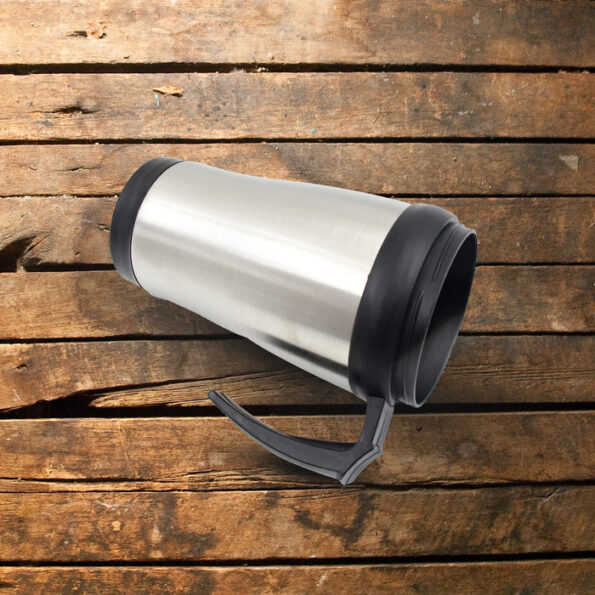 Stainless Steel Vacuum Glass Insulated Glass Coffee Cups (With Lid & Handle / 1 pc) 7