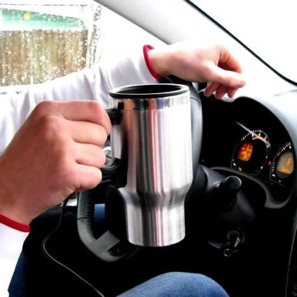 Stainless Steel Vacuum Glass Insulated Glass Coffee Cups (With Lid & Handle / 1 pc) 6