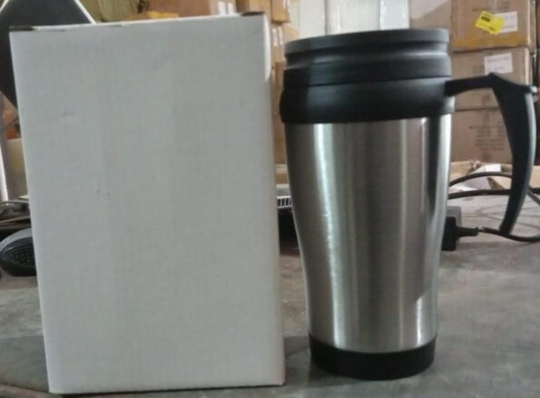 Stainless Steel Vacuum Glass Insulated Glass Coffee Cups (With Lid & Handle / 1 pc) 9