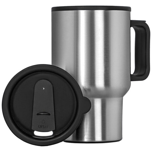 Stainless Steel Vacuum Glass Insulated Glass Coffee Cups (With Lid & Handle / 1 pc) 5