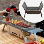 Portable BBQ / Barbecue Grill Stainless Steel Folding Charcoal Grill (1 Set / Net Weight : 2207 GM)Default Title