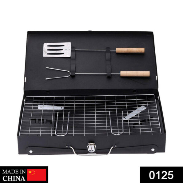 Stainless Steel Briefcase Style Barbecue Grill Toaster (Medium, Black) 2