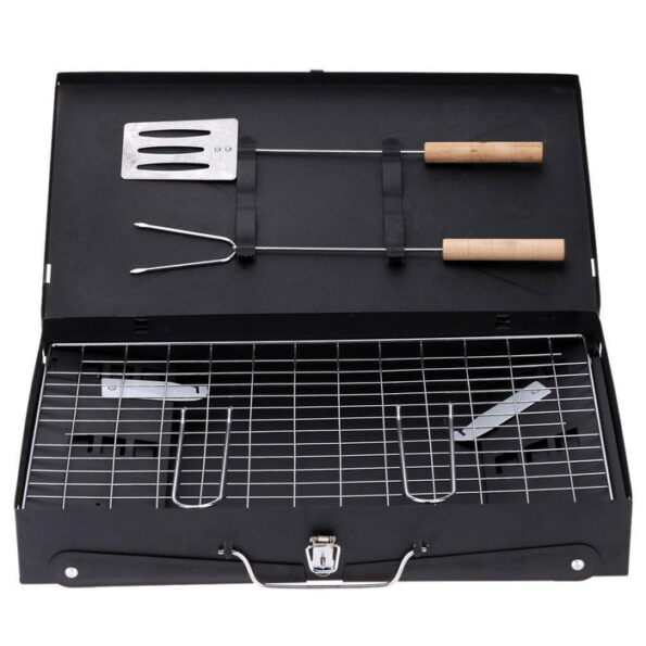 Stainless Steel Briefcase Style Barbecue Grill Toaster (Medium, Black) 1