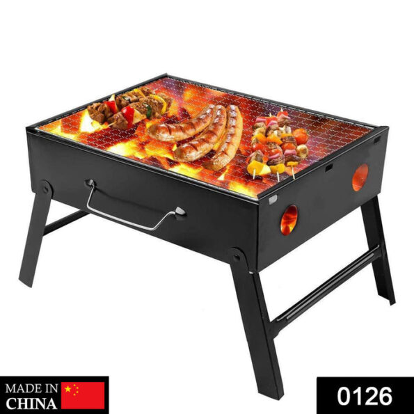 Folding Barbeque Charcoal Grill Oven (Black, Carbon Steel) 2