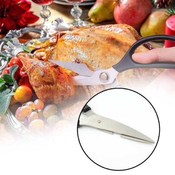 3 in1 Multi-Function Kitchen Household for Vegetables, Fruit, Cheese & Meat Slices with Bottle Opener Stainless Steel Sea Food Scissor (1 Pc ) 3
