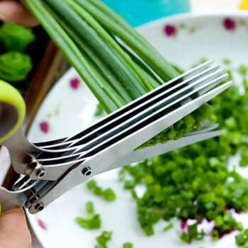 Multifunction Vegetable Stainless Steel Herbs Scissor With 5 Blades (1 Pc) 4