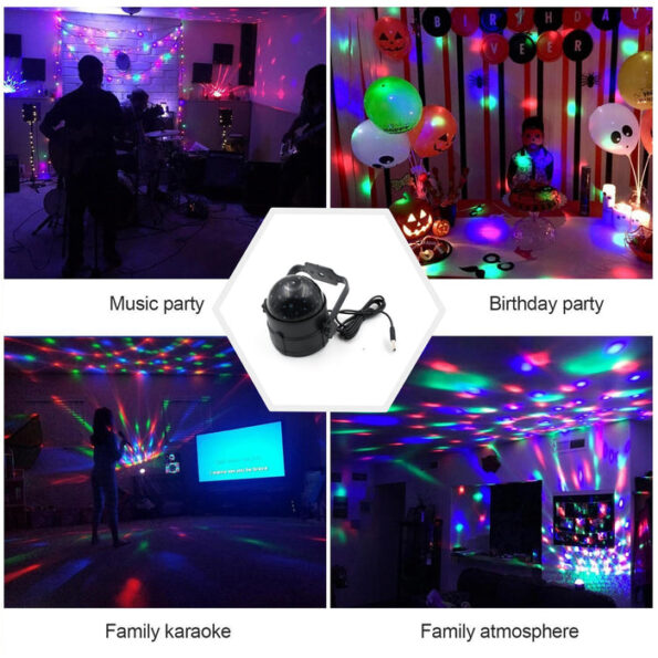 DJ Light Party Disco Light for Home Party, Led Disco Ball Colors Pattern & Modes Dancing Light for Room Rotating Bulb Magic Lights for Diwali, Wedding Holiday Party, Party Gift Kids Birthday 6