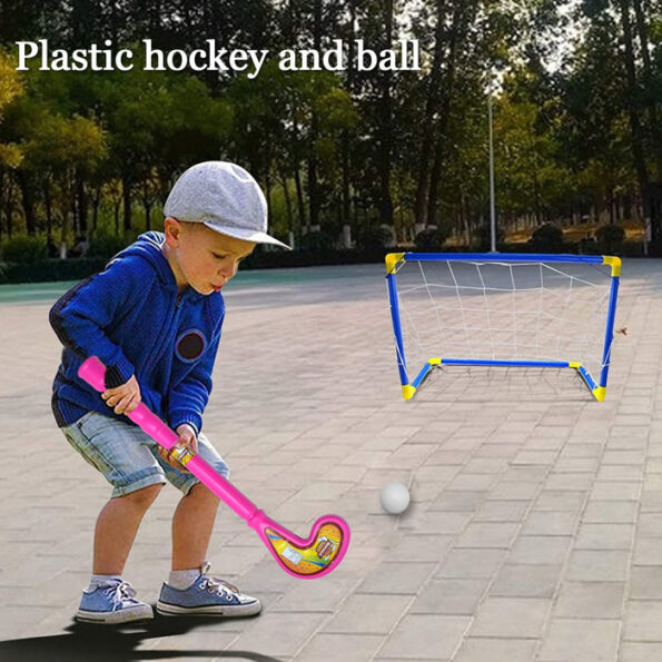 Combo of Light Weight Plastic Bat, Ball & Hockey for Kids, Boys, Indoor, Outdoor Play 6