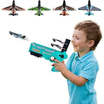 Airplane Launcher Gun Toy with Foam Glider Planes, Outdoor Games for Children, Best Aeroplane Toys for Kids, Air Battle Gun Toys  ( 5 Plane Include ) 1
