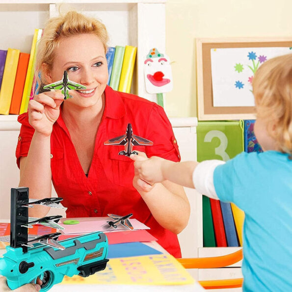 Airplane Launcher Gun Toy with Foam Glider Planes, Outdoor Games for Children, Best Aeroplane Toys for Kids, Air Battle Gun Toys  ( 5 Plane Include ) 4