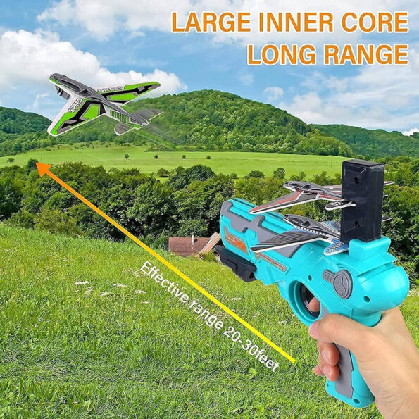 Airplane Launcher Gun Toy with Foam Glider Planes, Outdoor Games for Children, Best Aeroplane Toys for Kids, Air Battle Gun Toys  ( 5 Plane Include ) 7